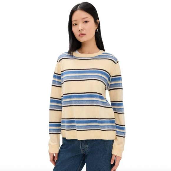 Reformation Stripe Cashmere & Wool Sweater in Multi - Picture 1 of 6